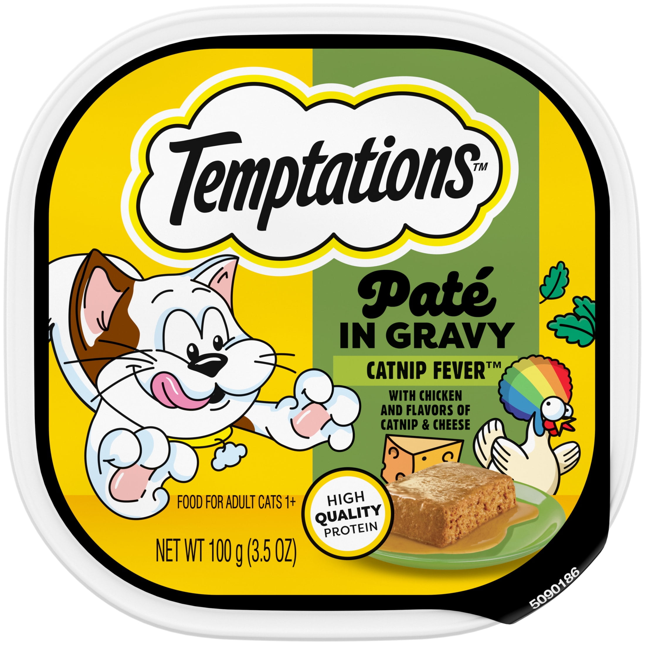 Temptations Pate In Gravy Catnip Fever Flavor Adult Wet Cat Food, 3.5 Oz Tray
