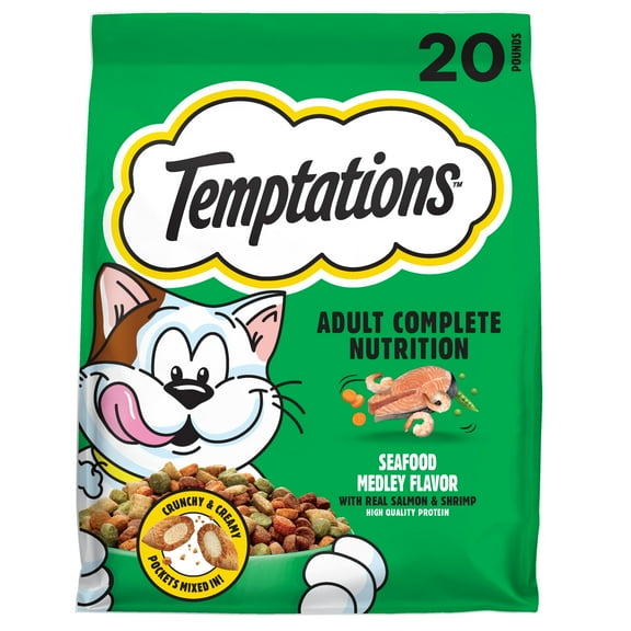 Temptations Adult Seafood Medley Flavor Dry Cat Food, 20 lb Bag