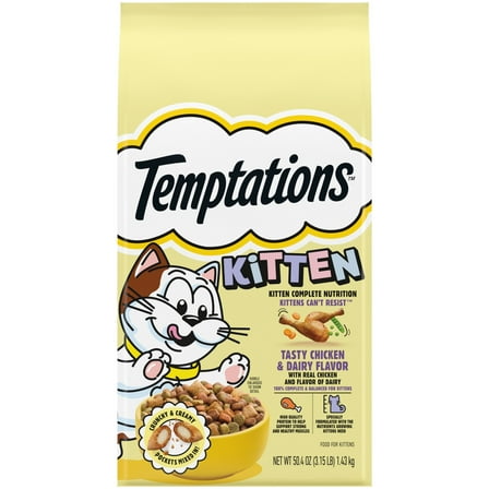 Temptations Kitten Tasty Chicken & Dairy Flavor Dry Cat Food For Kittens, 3.15 Lb Bag