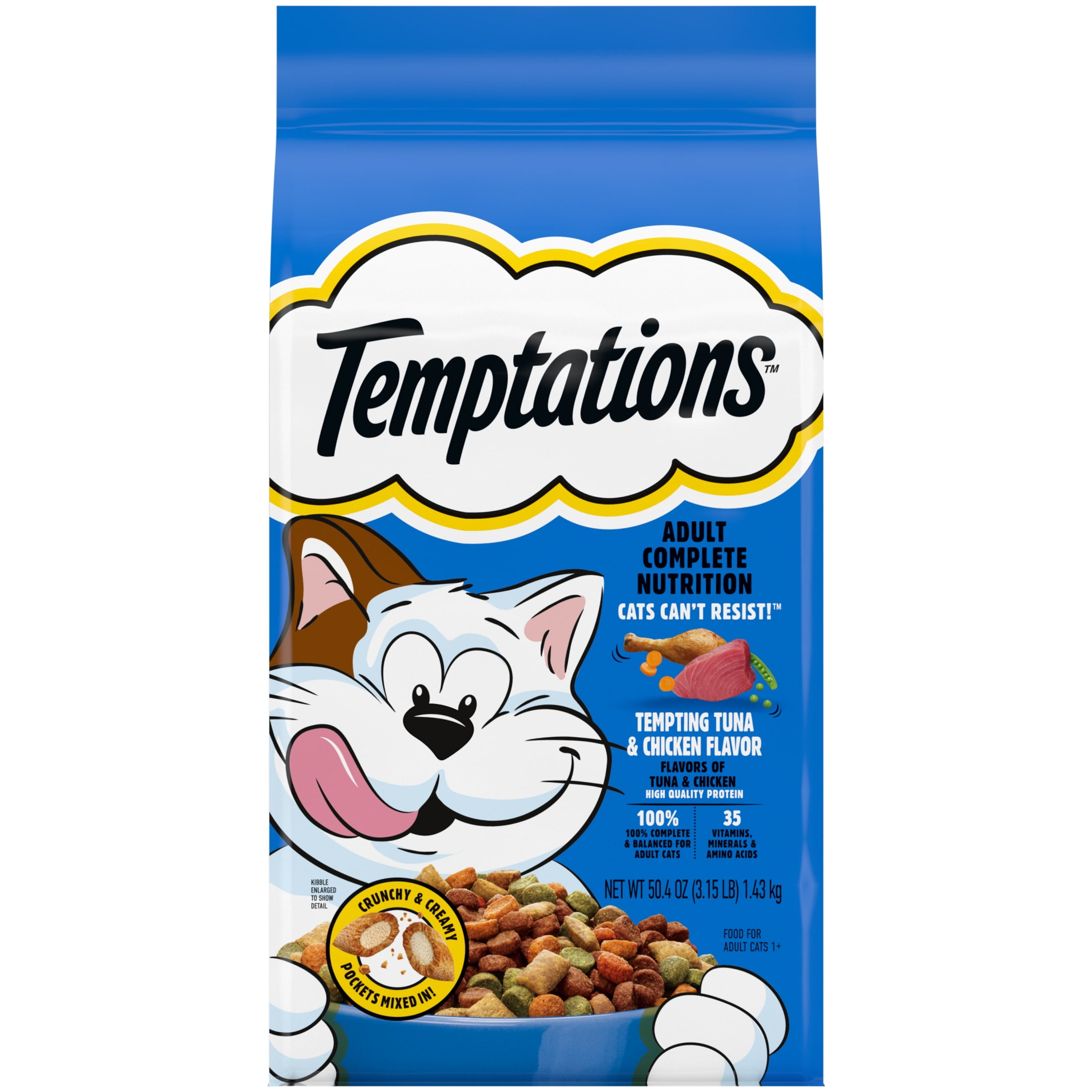 Temptations Tempting Tuna And Chicken Flavor Dry Cat Food 3.15 Lb Bag