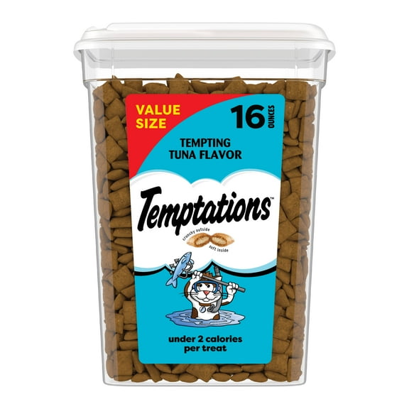 Temptations Tempting Tuna Flavor Crunchy Treats for Cats Value Size, 16 oz Tub