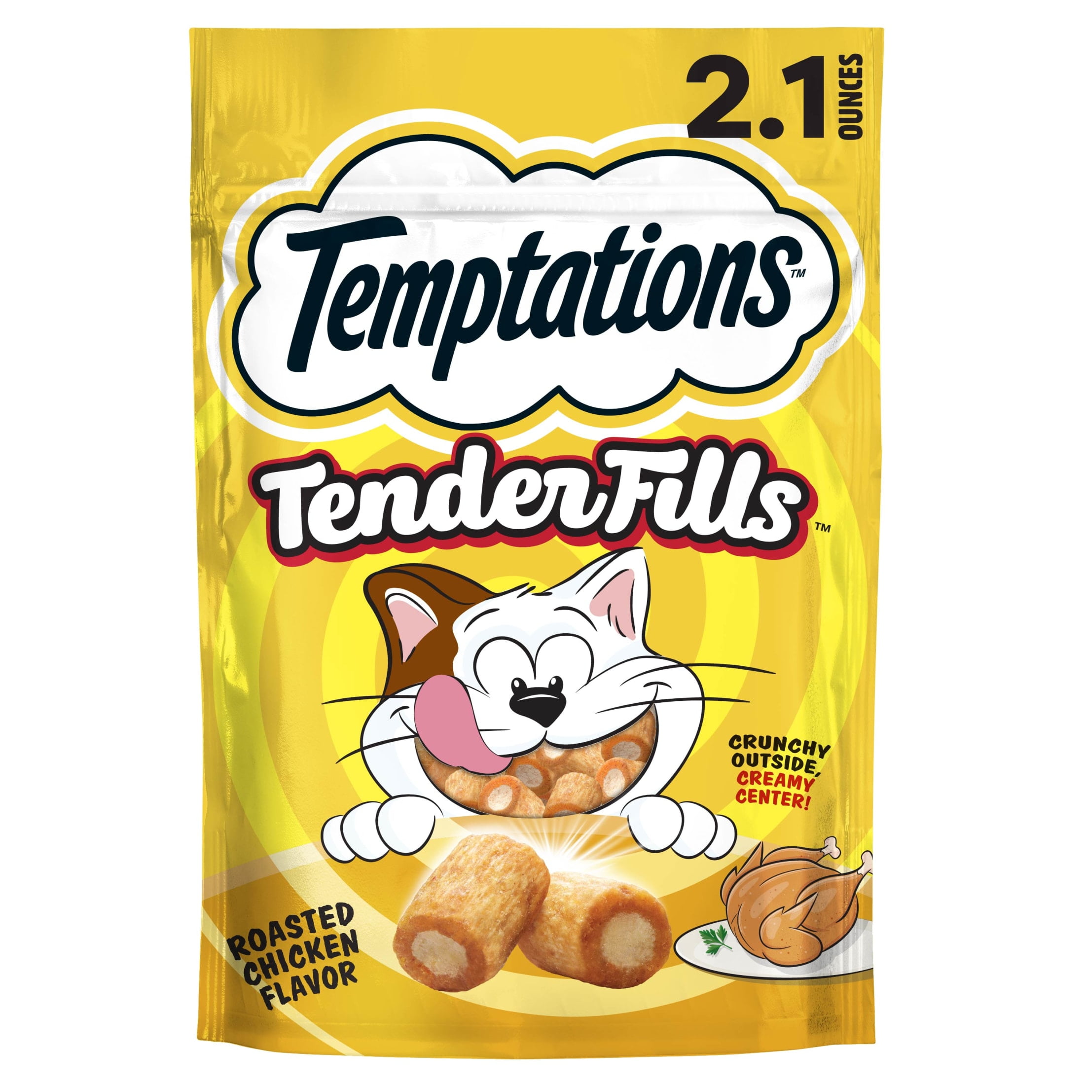 Temptations Tender Fills Roasted Chicken Flavor Soft Chew Treats for Adult Cats, 2.1 Oz Pouch