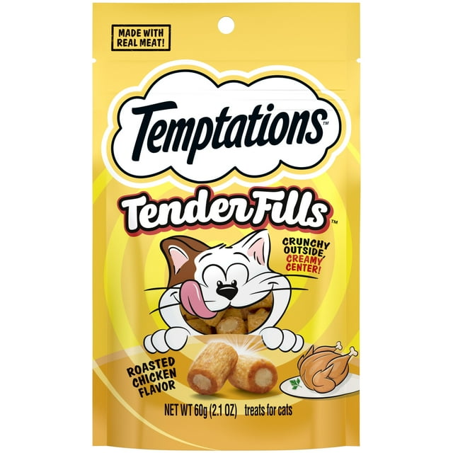 Temptations Tender Fills Roasted Chicken Flavor Soft Chew Treats For Adult Cats, 2.1 Oz Pouch