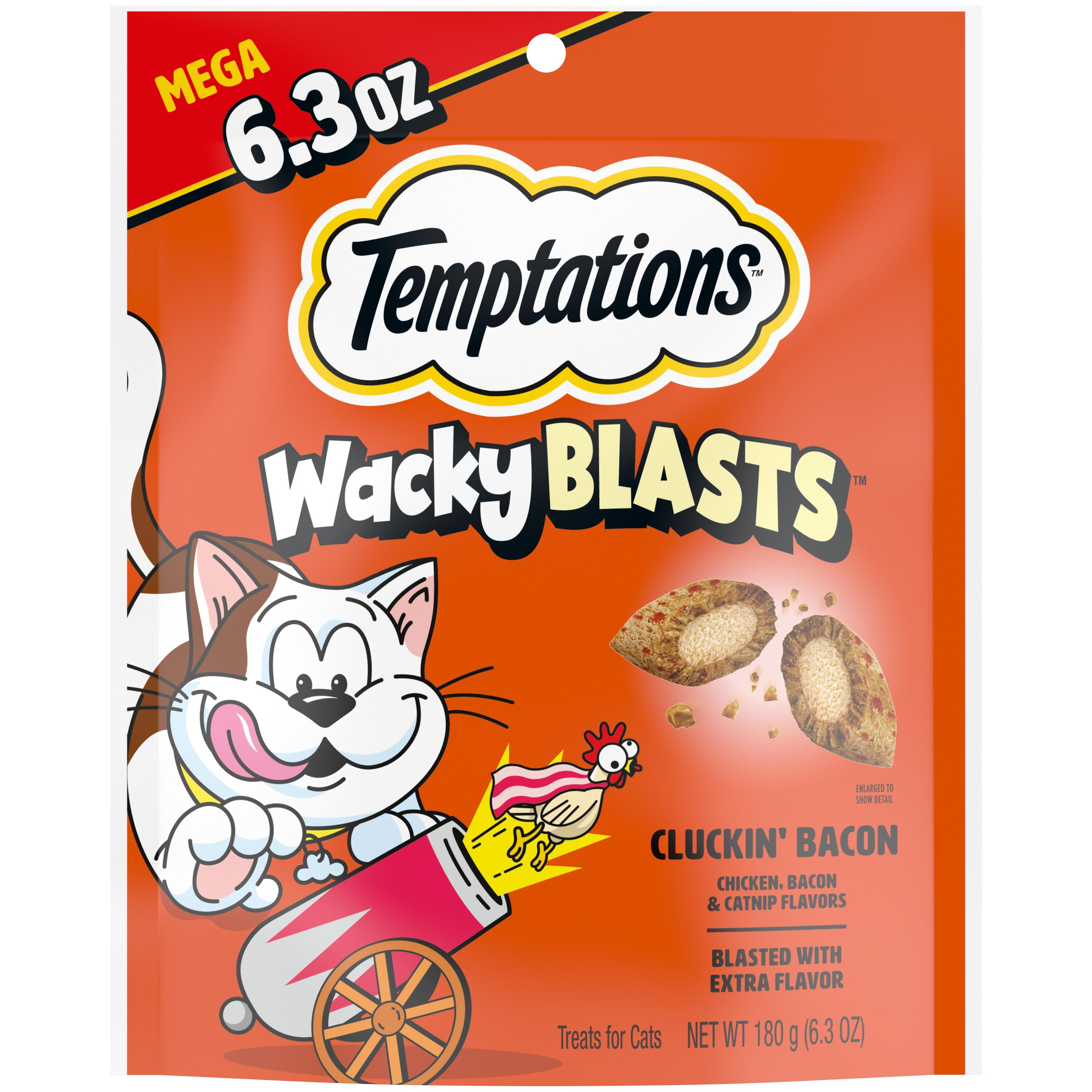 Temptations Cat Treats Wacky Blasts, Cluckin’ Bacon Flavor, 6.3 oz. Pouch (10 pack)