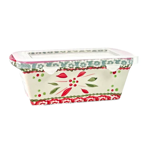 Temptations by Tara Old World Holly Berry Mini Loaf Pan Holiday Bakeware 12 oz
