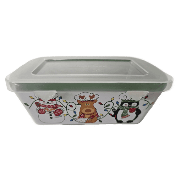 Temptations by Tara Whimsical Chef Friends Mini Loaf Pan Holiday Bakeware 12 oz (Green)