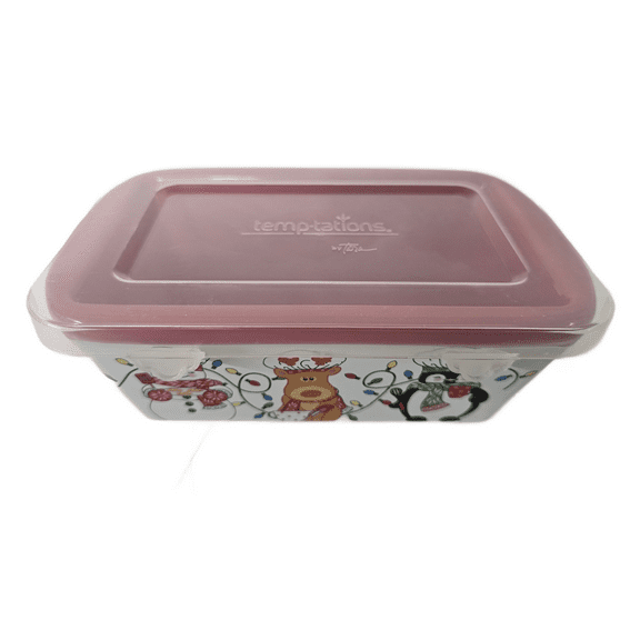 Temptations by Tara Whimsical Chef Friends Mini Loaf Pan Holiday Bakeware 12 oz (Red)