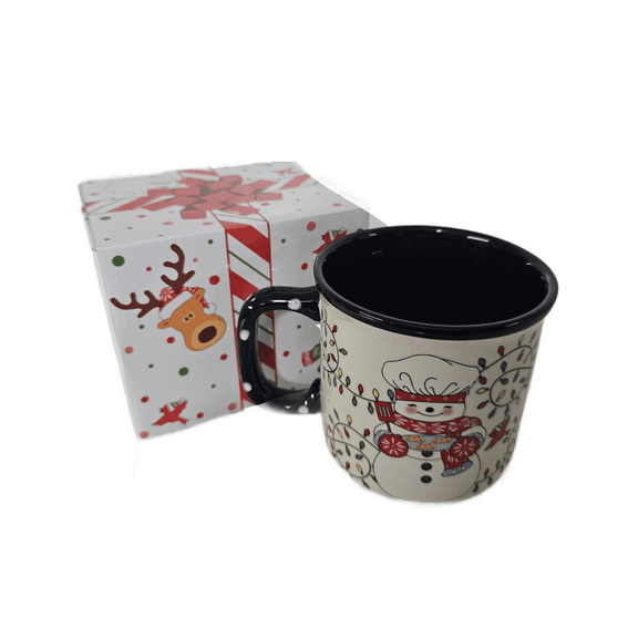 Temptations by Tara Winter Whimsey Snowman Chef Coffee/Tea Mug 16 oz (Black)
