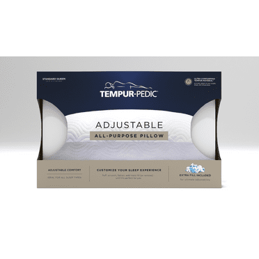 Tempur-Pedic Adjustable All-Purpose Bed Pillow for All Sleep Positions, Standard/Queen