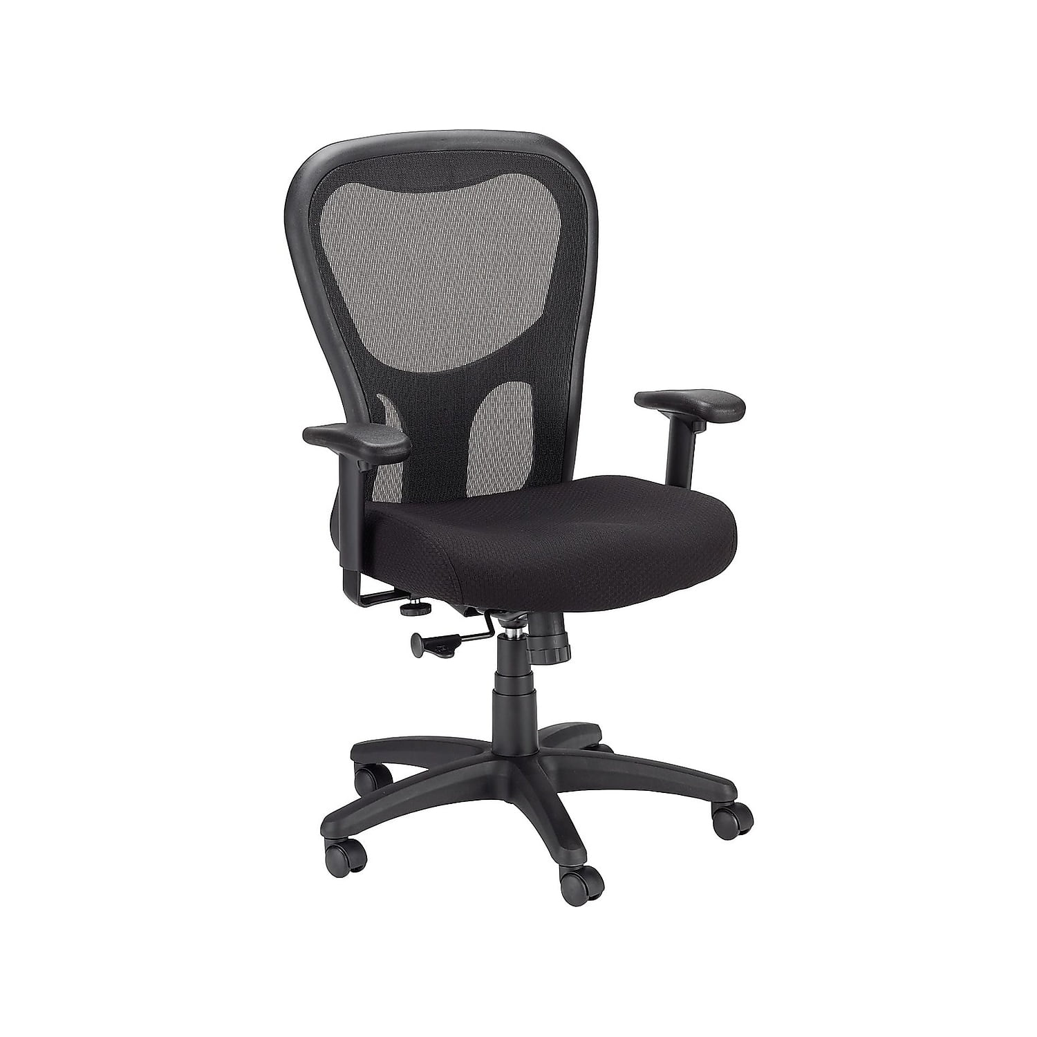 Black Mesh Ergonomic Swivel Task Chair with Adjustable Arms