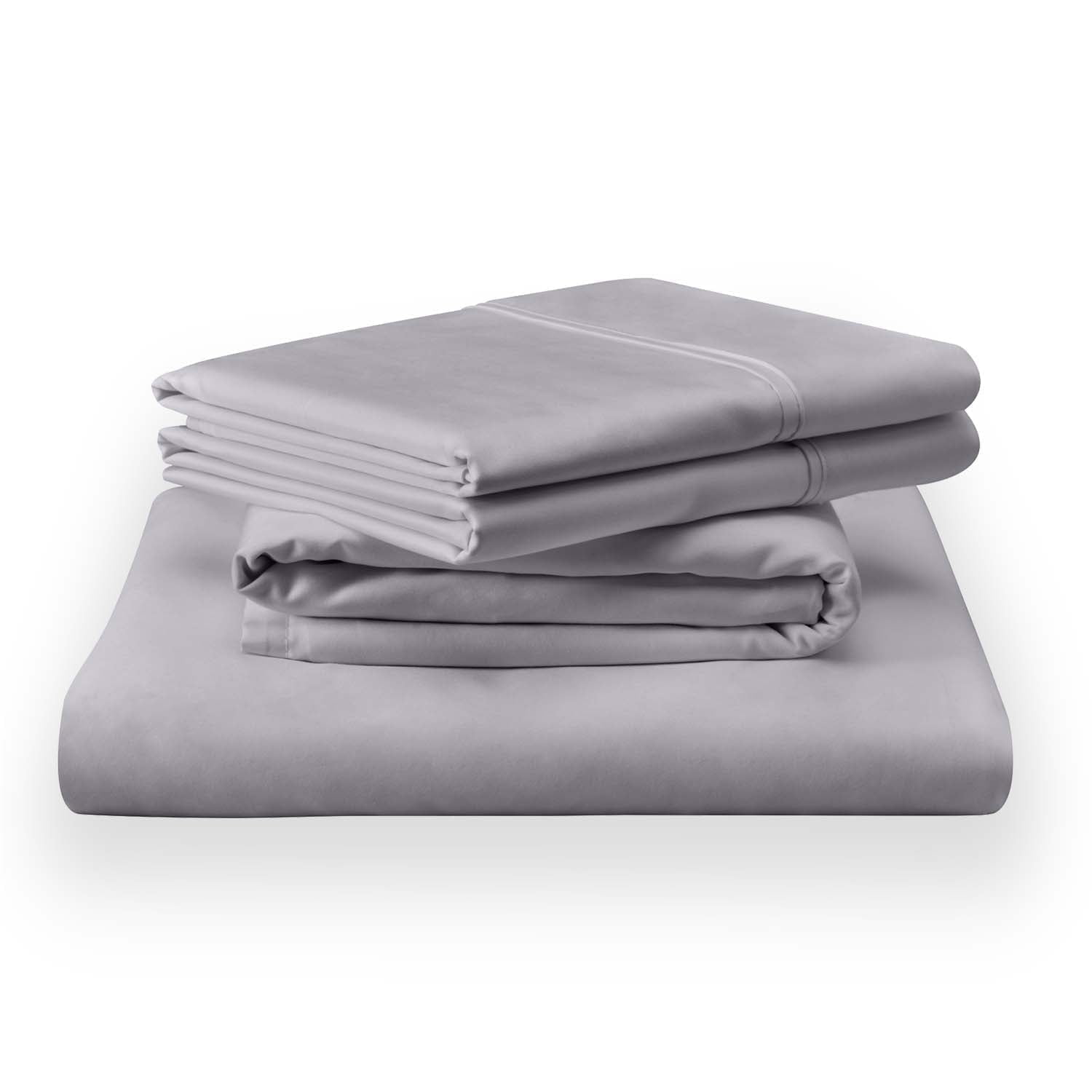 Cool Gray Cotton Queen Sheet Set with Snug Fit Bands