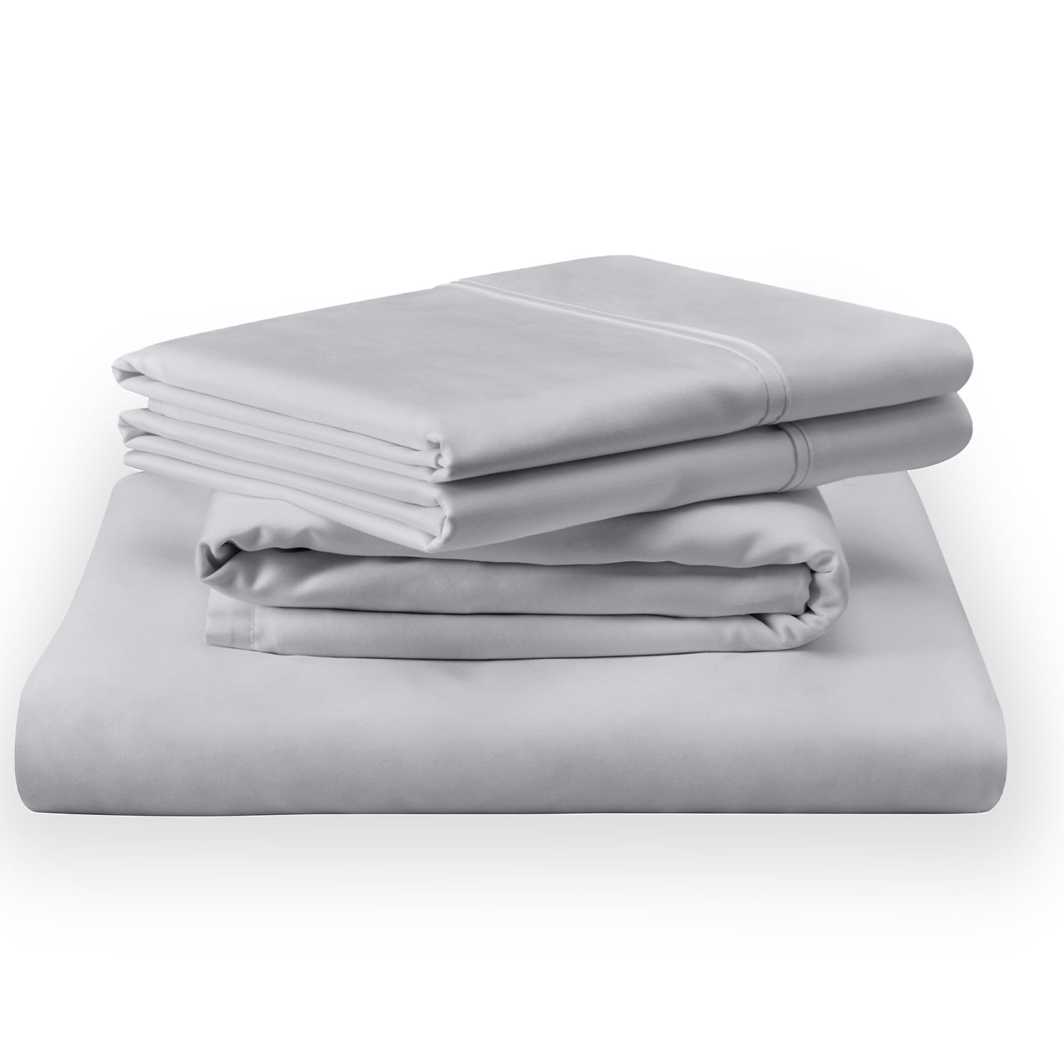 Twin Silver Mist Cotton Sheet Set with Snug Fit