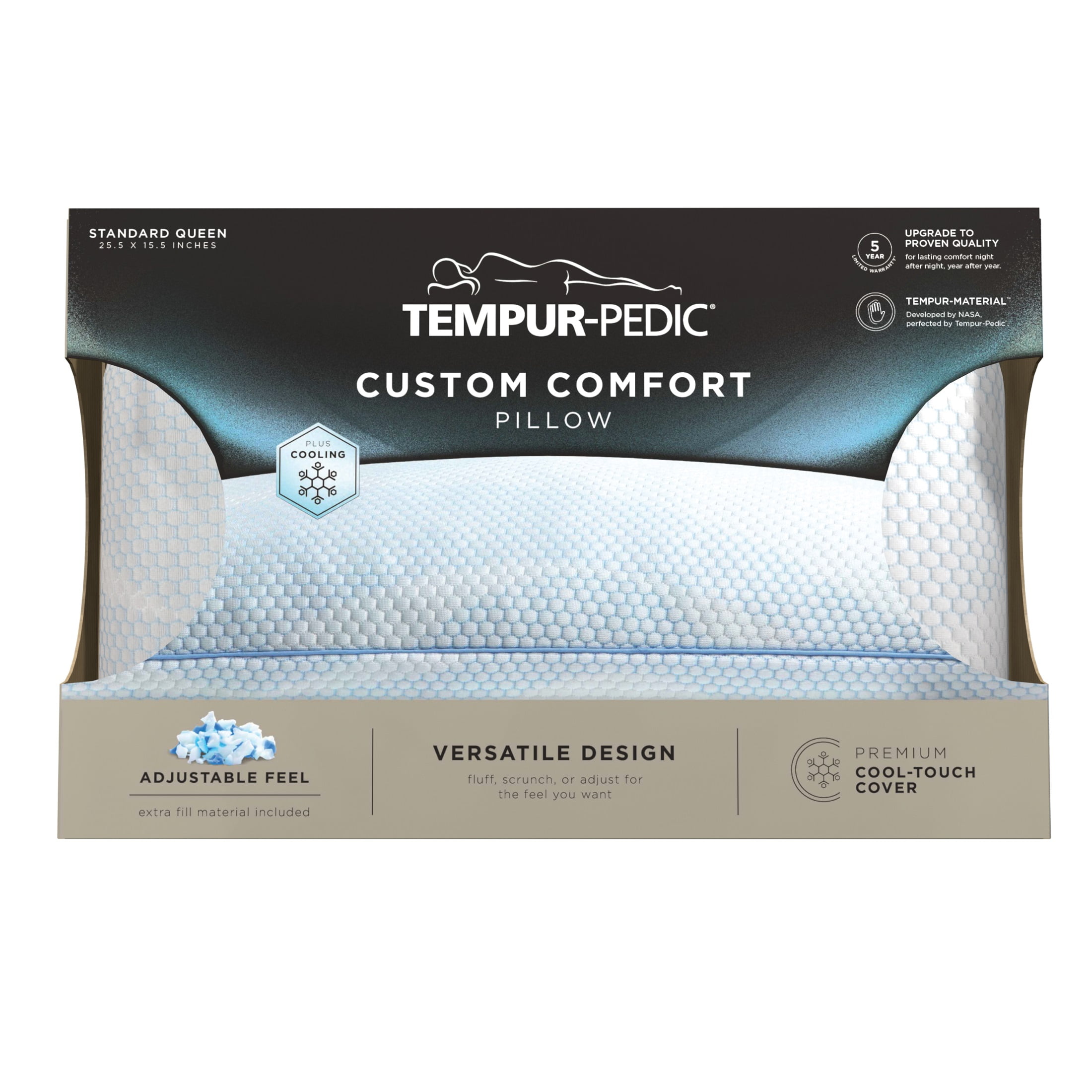 Tempur-Pedic Custom Comfort Pillow - Adjustable Firmness - Walmart.com