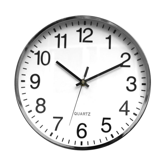 Tempus 12 inch Chrome Silent Sweep Wall Clock