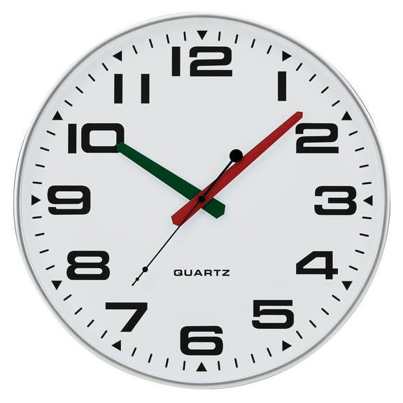Tempus 13 inch Silver Silent Sweep Slim Wall Clock