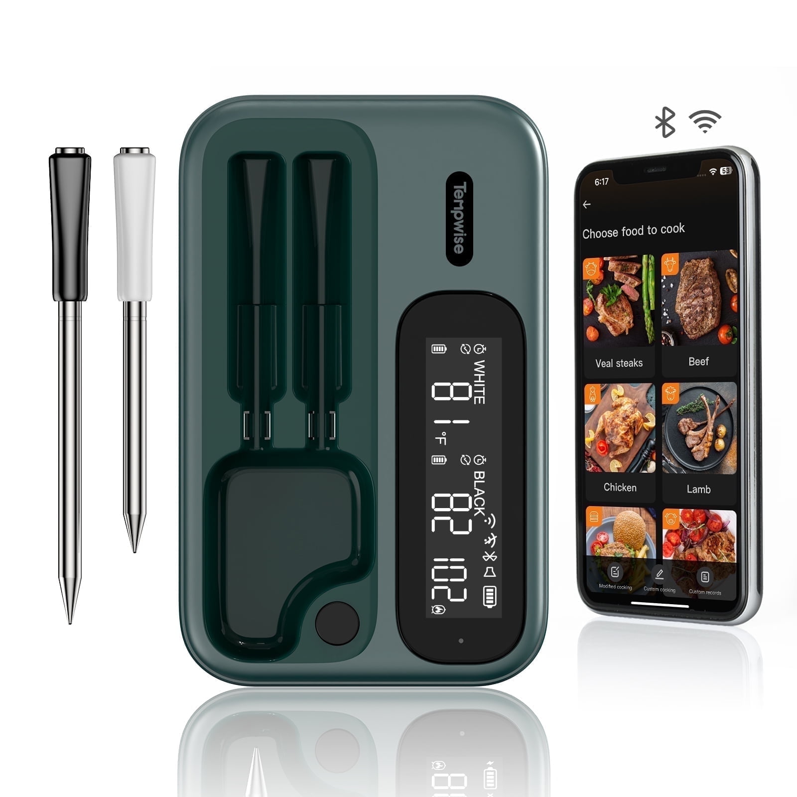 Tempwise Wireless Meat Thermometer with WiFi and Bluetooth