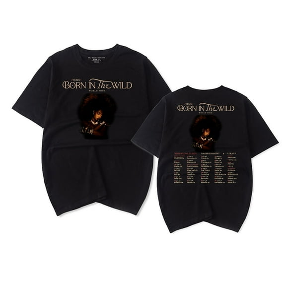Tems Born in the Wild 2024 Tour T-shirt Women Men Casual Fashion Short Sleeve Tee