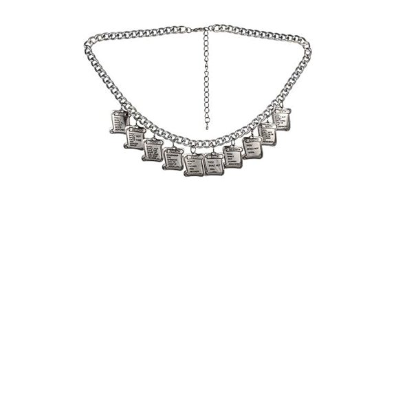 Ten 10 Commandments Silver Charm Necklace