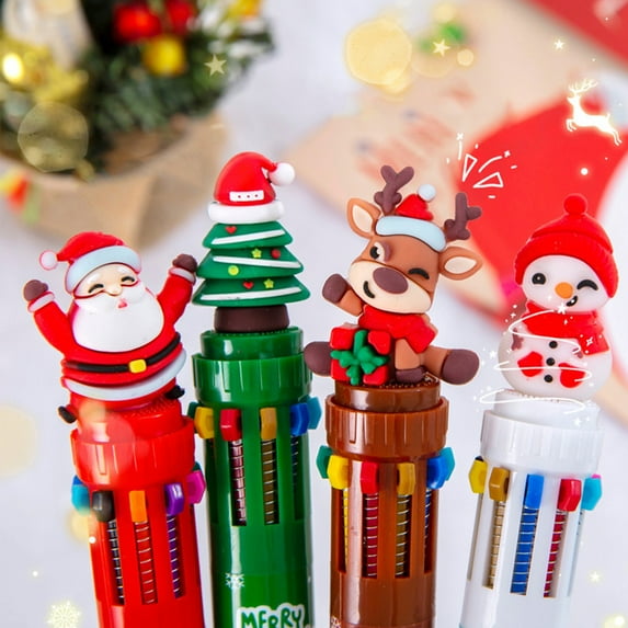 Ten-Color Christmas Ballpoint Pens 5ml - Christmas Decorations, Christmas Decor, Christmas Decorations for Home Perfect for Office, Holiday Gifting & Festive Seasonal Accents