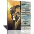 thumbnail image 1 of Ten Commandments 10 Commandments Wall Art Judas Lion Wall Art Christian Religious Painting Decorative For Prayer Room Bedroom Living Room Framed 12"X16", 1 of 6