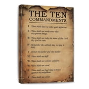 Ten Commandments Canvas Wall Art Verse Decor Motivational Positive Quotes Artwork Gift For Living Room Bedroom Poster 10 Commandment In Bible Framed