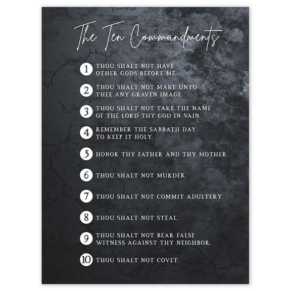 Ten Commandments From God Christian Bible Verse Quote Scripture Typography Unframed Wall Art Print Poster Home Decor Premium
