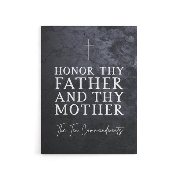 Ten Commandments Honor Parents Bible Quote Canvas Wall Art Print 12X16"