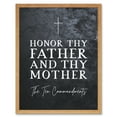 thumbnail image 1 of Ten Commandments Honor Thy Father and Mother Christian Bible Verse Quote Scripture Typography Art Print Framed Poster Wall Decor 12x16 inch, 1 of 5