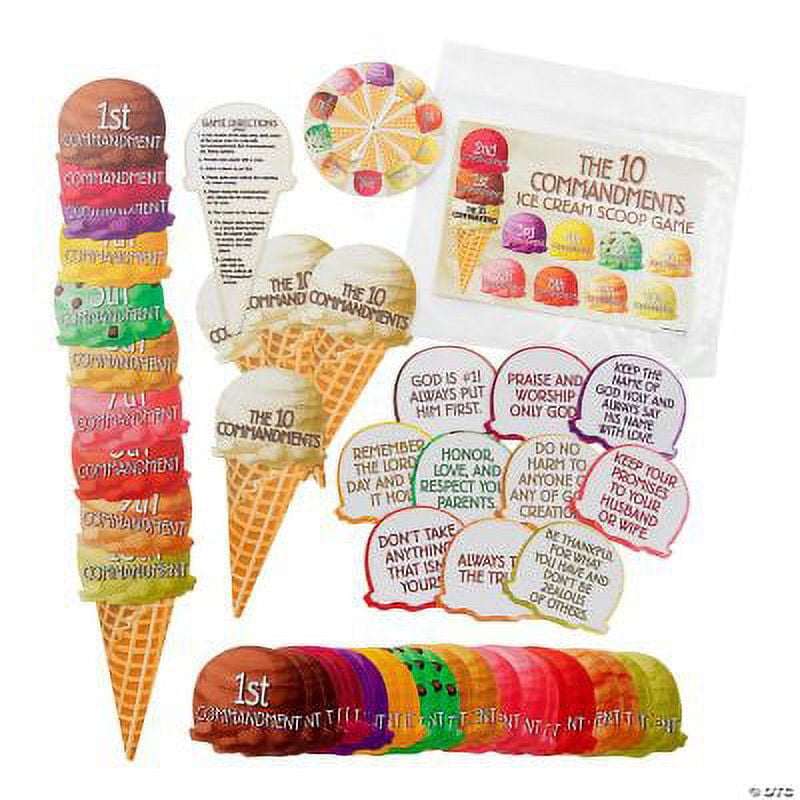 Ten Commandments Ice Cream Scoop Game, Classroom, Educational, 56