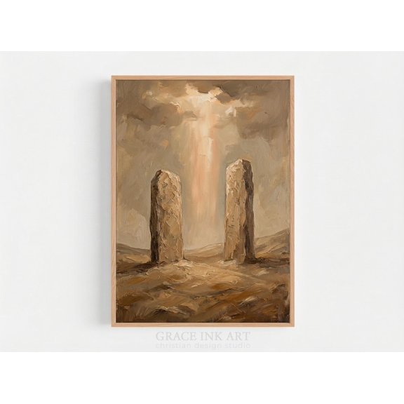 Ten Commandments Love God Love Your Neighbor Bible Sketches the Law Matthew Exodus Moses Bible Jesus Stone Christian Tablets, Wall Art