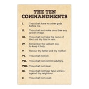The Ten Commandments Poster, 10 Commandments Religion Wall Art, Religious Bible Old Testament Rules Scripture Verse Decalogue Cool Wall Decor Art Print Poster
