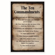 The Ten Commandments Poster - Positive Inspiring Christian Wall Art - Biblical Commandments - Old Testament Poster - 12 x 18 Inch Poster - Unframed - Premium 100lb Gloss - Made In USA - BMCP0109