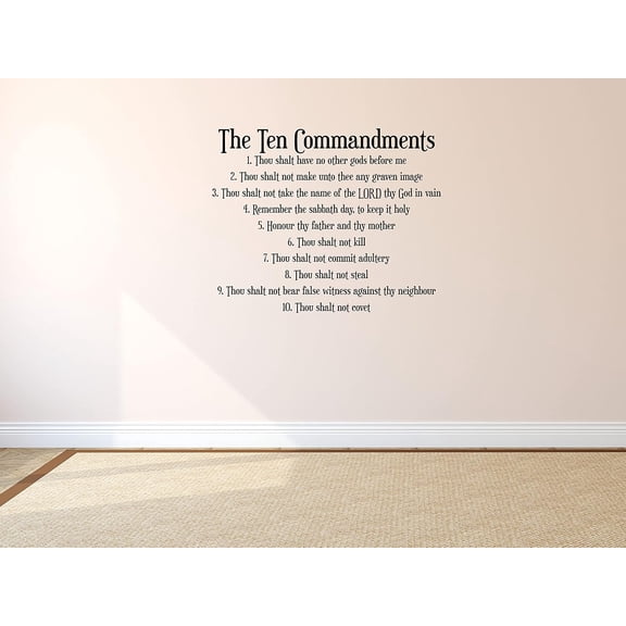 The Ten Commandments Scripture Wall Sticker Decal - Kitchen Vinyl Wall Decal - 10 Commandments Bible Dcor - 10 Commandments Wall Sticker - Inspirational Wall Sign - Family Wall Dcor Decal