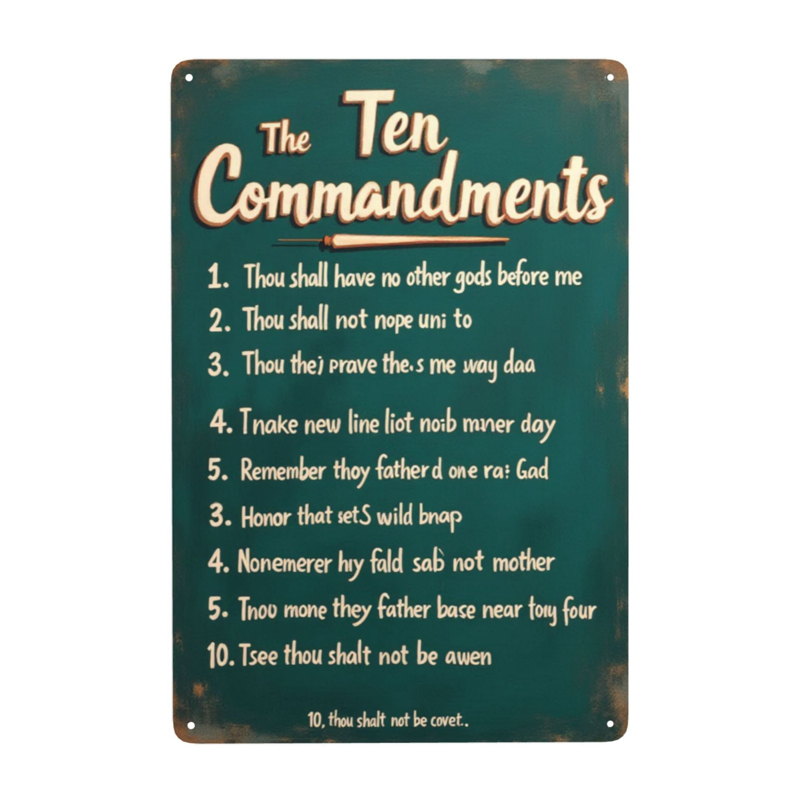 The Ten Commandments Sign 10 Commandments Tin Funny Metal Sign ...