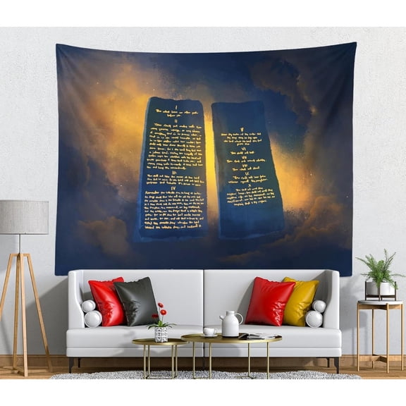 Ten Commandments Tapestry Stone Version Ten Commandments Bible Scriptures Christian Religious Quotations Decoration Wall Decoration
