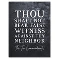 thumbnail image 1 of Ten Commandments Thou Shalt Not Bear False Witness Christian Bible Verse Quote Scripture Typography Extra Large XL Wall Art Poster Print, 1 of 3