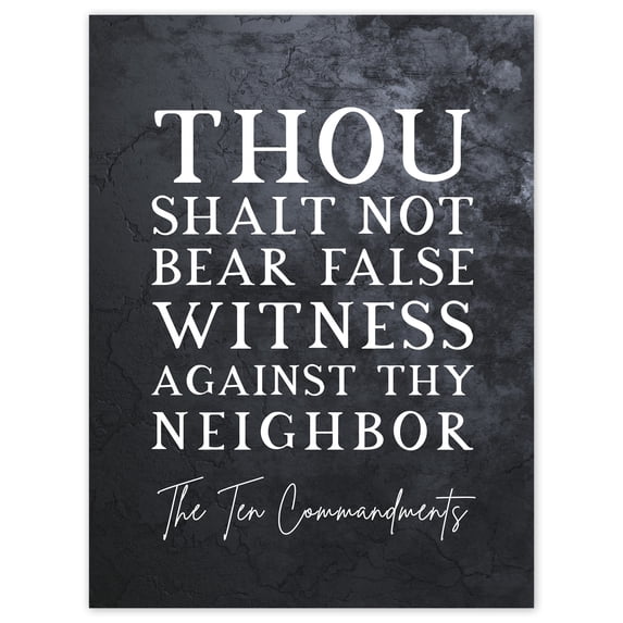 Ten Commandments Thou Shalt Not Bear False Witness Christian Bible Verse Quote Scripture Typography Extra Large XL Wall Art Poster Print