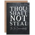 thumbnail image 1 of Ten Commandments Thou Shalt Not Steal Christian Bible Verse Quote Scripture Typography Sealed Greeting Card Plus Envelope Blank inside, 1 of 4