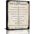 thumbnail image 1 of Ten Commandments Wall Art Christian Scripture Pictures Wall Decor Bible Verse Canvas Print Painting Home Artwork For Bathroom Office Framed 12"X16", 1 of 6
