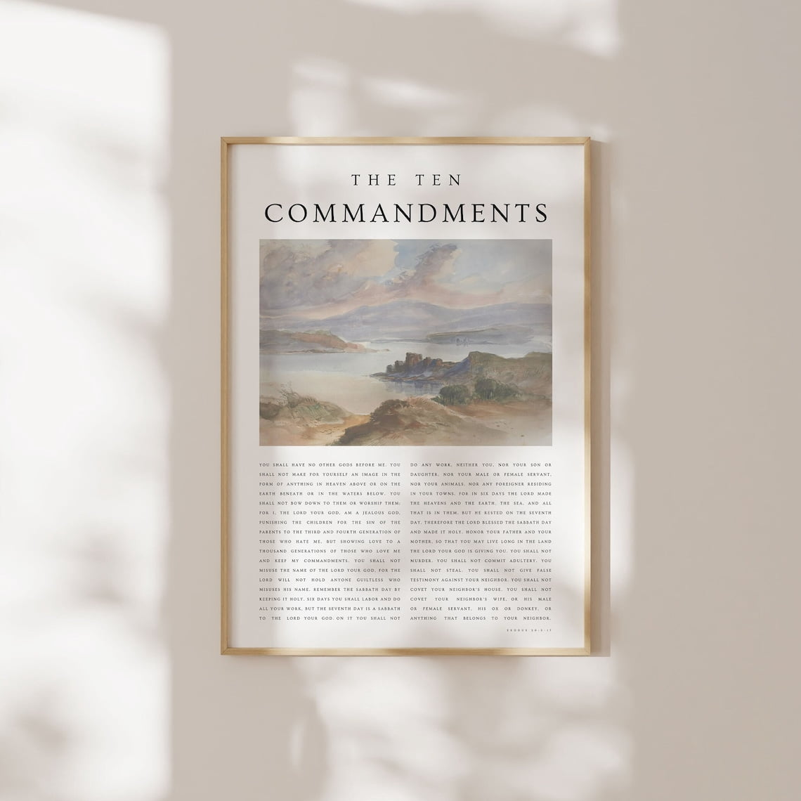 Ten Commandments Wall Art Vintage Christian Prints Bible Verse ...