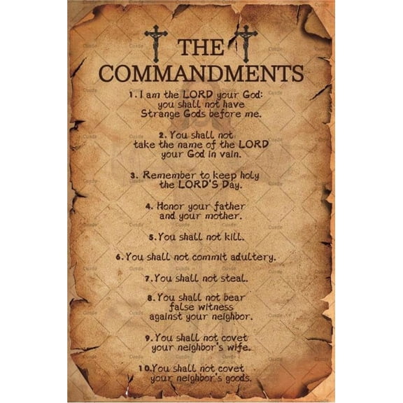 The Ten Commandments Wall Decor Christian Bible Verse Metal Tin Sign 10 Commandments Wall Art Christian Decor Gifts For Christian Home Bedroom Office 8x12 Inch