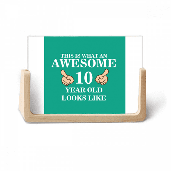 Ten Digit Age Exclamation Photo Wooden Photo Frame Tabletop Display