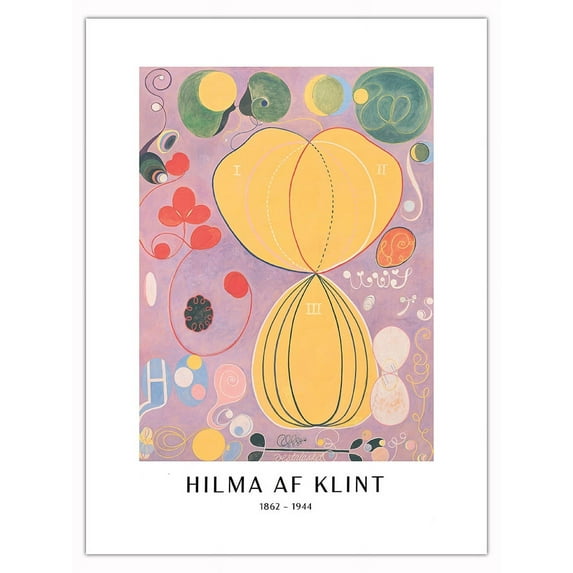 The Ten Largest Adulthood No 7 - From an Original Color Abstract Painting by Hilma af Klint c.1907 - Bamboo Fine Art 290gsm Paper Print (Unframed) 18x24in