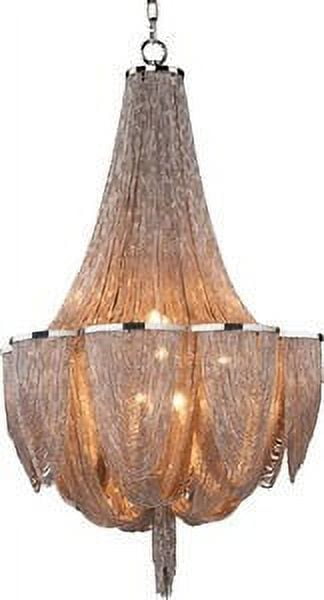 Chantilly 10-Light Polished Nickel Metal Chandelier