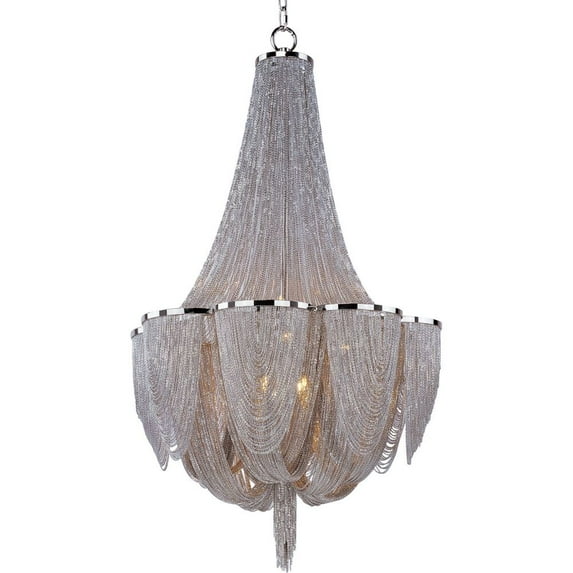 21465NKPN Maxim Lighting Chantilly - Ten Light Chandelier -Traditional Installation