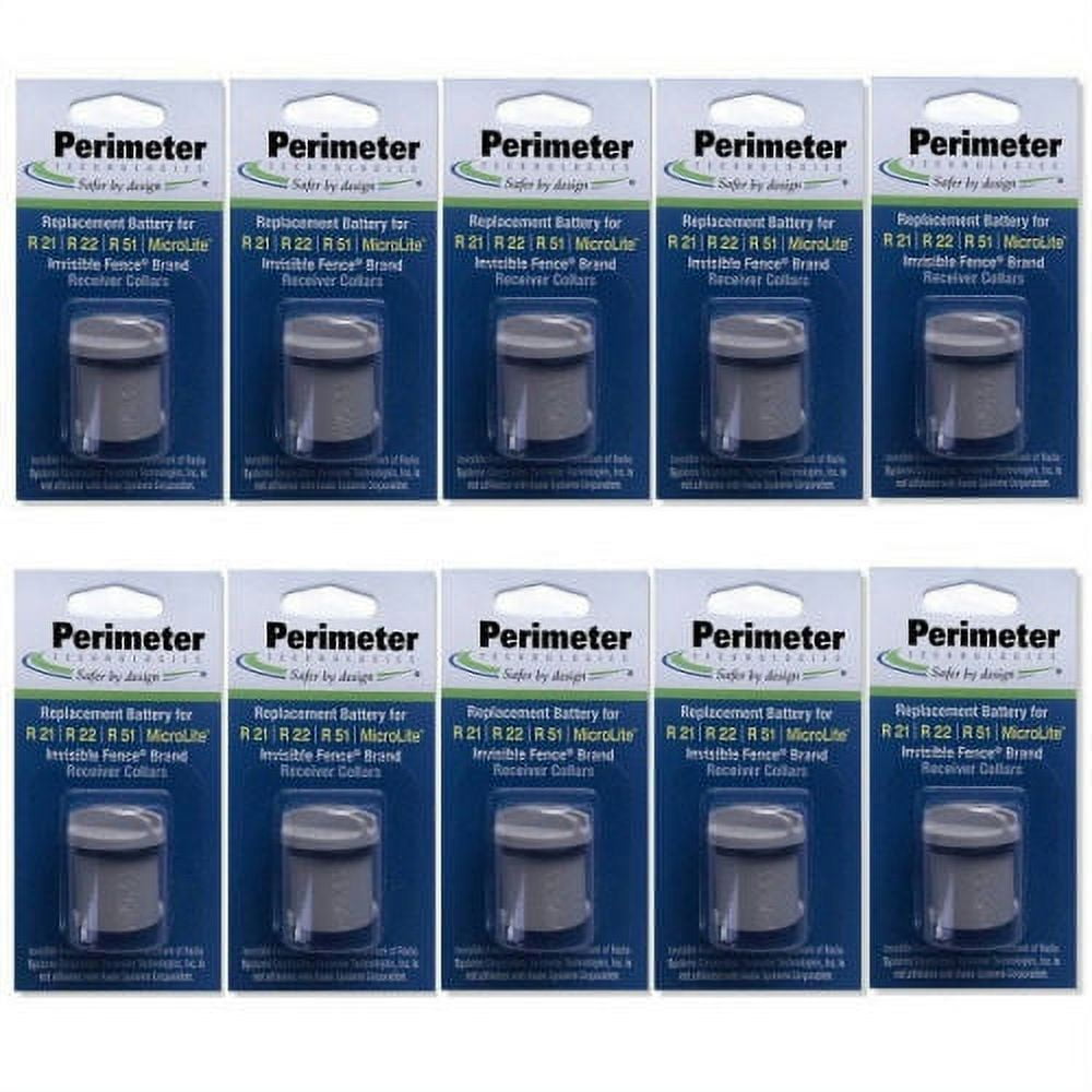 Ten Pack Dog Fence Batteries for Invisible Fence R21 & MicroLite Receiver  Collars by Perimeter Technologies 