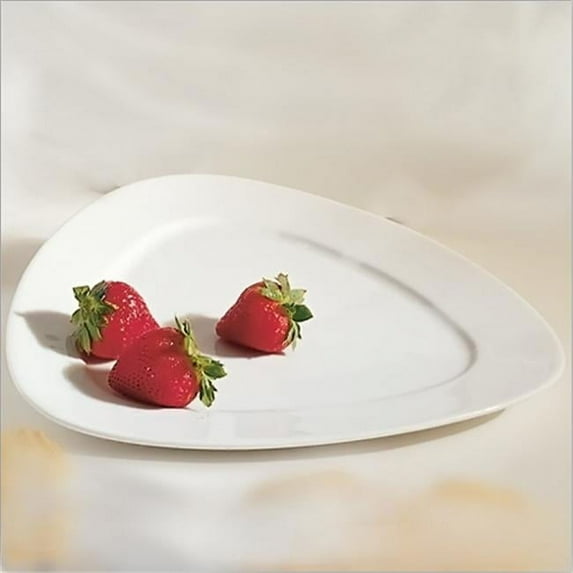 Ten Strawberry Street White Triangle - 11 Inch Dinner Plate - Set Of 6