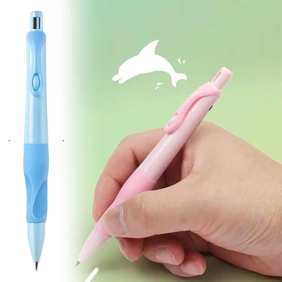 Ten-Taku Dolphin-Shaped Mechanical Pencil for Posture Correction, 0.7 Mm,Available In Four Colors: Purple, Yellow, Blue and Green (Randomly Selected). 6 Pencils Per Pack
