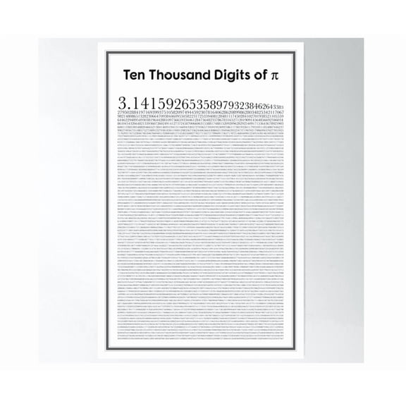 Ten Thousand Digits Of Pi Poster Wall Art Modern Wall Decor For Living Room Bedroom