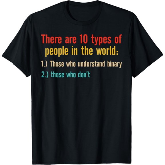Ten Types Of People Understand Binary Math Teacher Joke T-Shirt